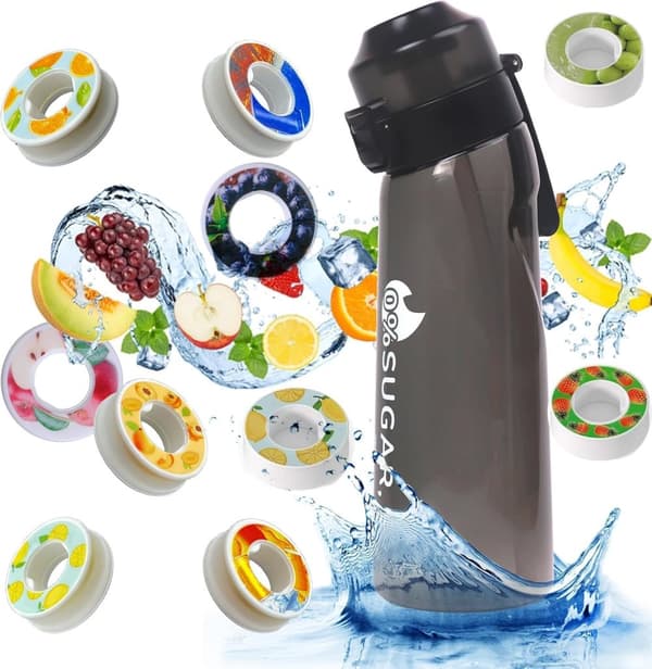 Fyra färger(Lila/Rosa/Blå/Svart) Air-Up Luftvattenflaska 650ml – 7 Smakkapslar | 0 Socker & Doftande  Purpur Svart