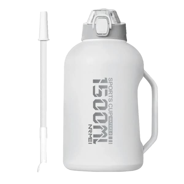 Ruostumattomasta teräksestä valmistettu eristetty vesipullo, 1,5L ja 2,0L kapasiteetti, vuotamaton muotoilu,1500-2000 ml, BXGDDT-1.5-VALKOINEN