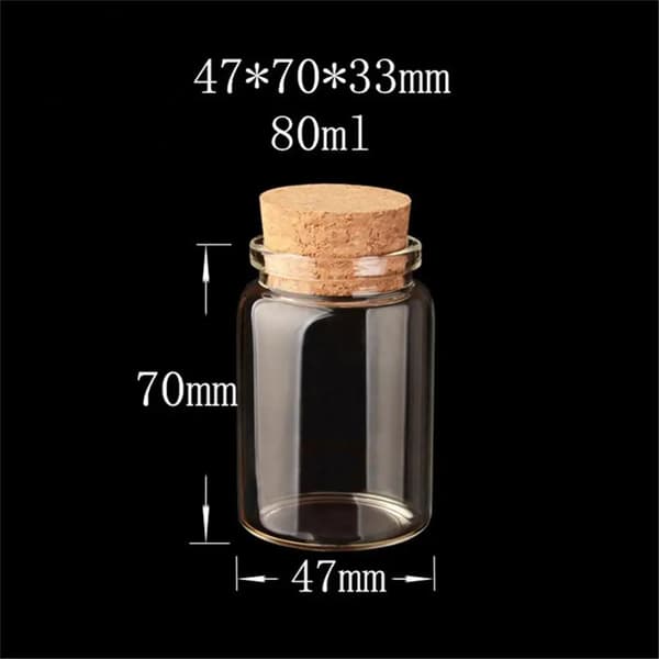 Glasflaskor med Kork, Klar Transparent Design, Miljövänligt Material,80 ml