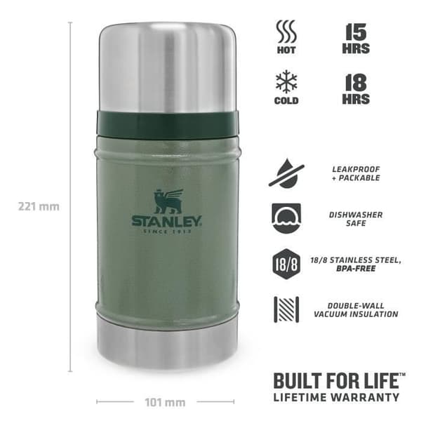 Klassisk legendarisk matburk - 0,7L / 24OZ - Hammertone Green - Stanley