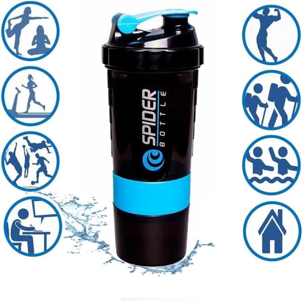 OBOSOE Workout Shaker 500ml Tight Leakproof Design Kuntosali- ja matkaoptimoitu, BPA-vapaa smoothieihin ja treeniä edeltävään käyttöön (sininen)