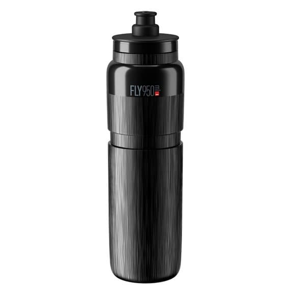 ELITE FLY TEX Juomapullo musta harmaa logo 950ml SUPER KEVYT BPA-vapaa