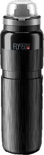 Juomapullo ELITE FLY MTB TEX musta harmaa logo 950ml SUPER KEVYT BPA-vapaa