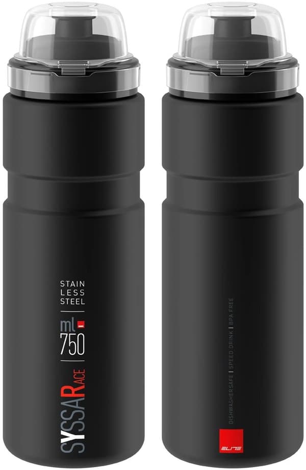Flaska ELITE SYSSA RACE MTB Mattsvart Rostfritt Stål 750ml BPA-FRI