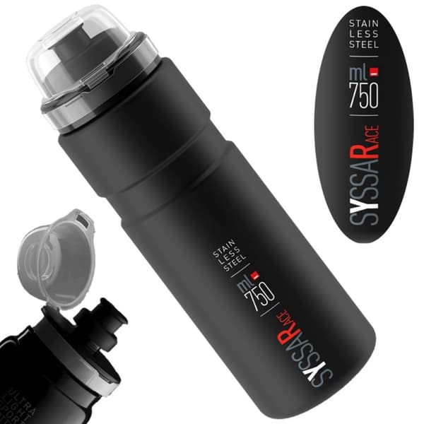 Flaska ELITE SYSSA RACE MTB Mattsvart Rostfritt Stål 750ml BPA-FRI