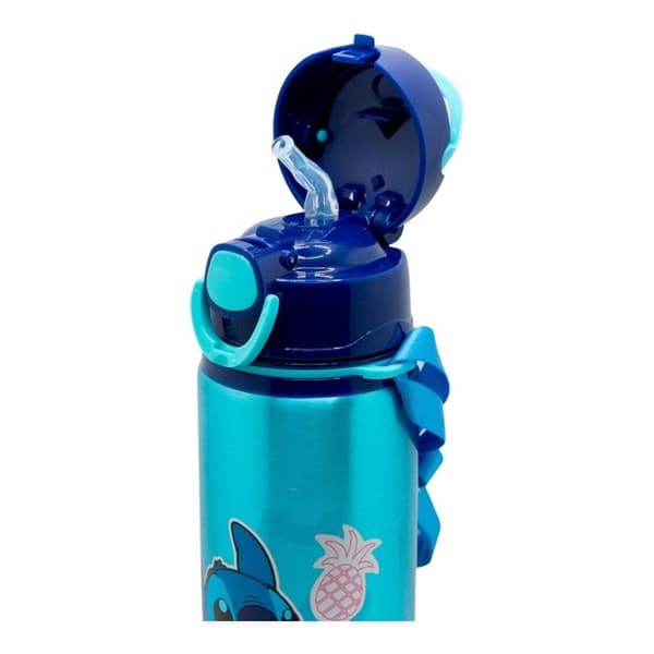 Disney Stitch - Aluminiumflaska med sugrör och rem 730 ml