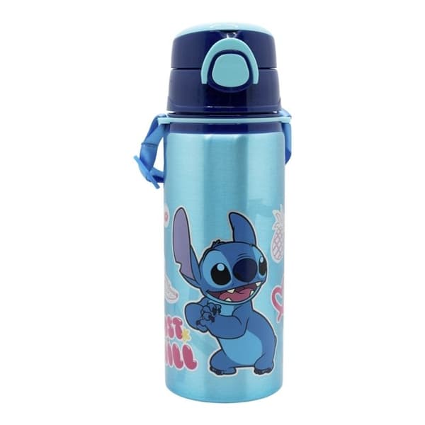 Disney Stitch - Aluminiumflaska med sugrör och rem 730 ml
