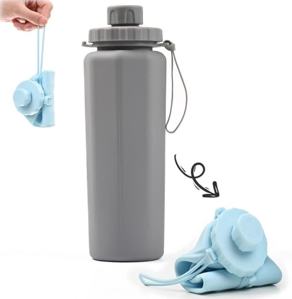 Lollanda foldbar vandflaske 600ml – BPA-fri, letvægts, flere farver til rådighed, til rejser, fitnesscenter og camping