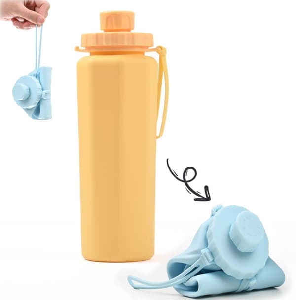 Lollanda foldbar vandflaske 600ml – BPA-fri, letvægts, flere farver til rådighed, til rejser, fitnesscenter og camping