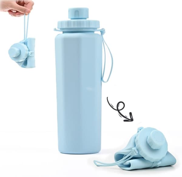 Lollanda foldbar vandflaske 600ml – BPA-fri, letvægts, flere farver til rådighed, til rejser, fitnesscenter og camping
