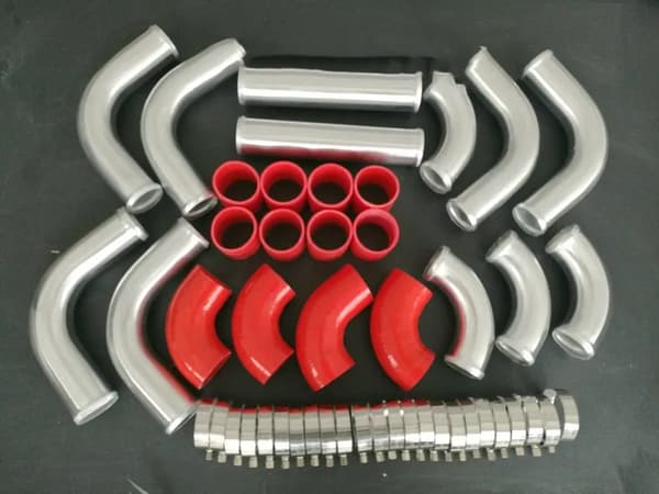 Intercooler Turbo Rörkit, 2 tum / 51mm Storlek, Hållbar Legerad Aluminium,RÖD