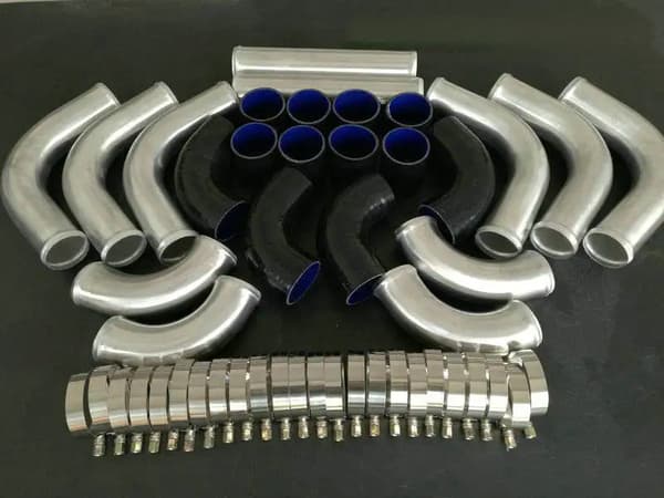 Intercooler Turbo Rörkit, 2 tum / 51mm Storlek, Hållbar Legerad Aluminium,SVART