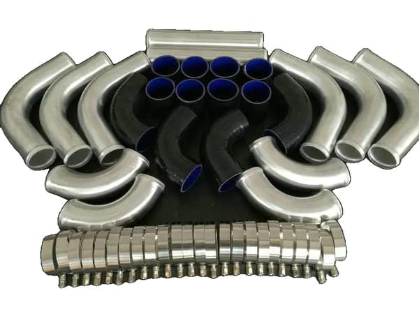 Intercooler Turbo Rörkit, 2 tum / 51mm Storlek, Hållbar Legerad Aluminium,SVART
