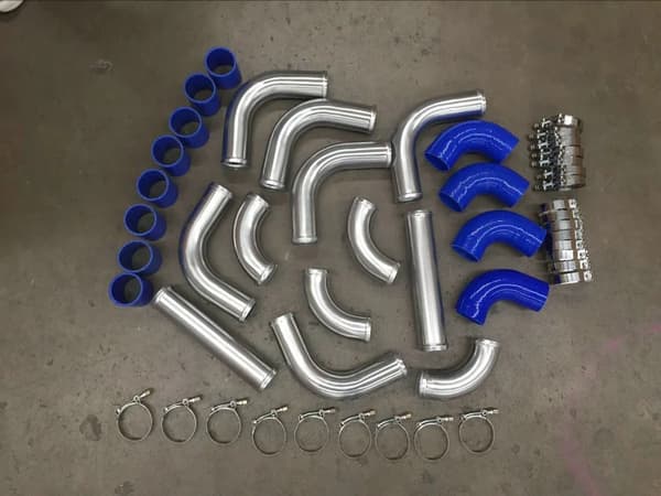 Intercooler Turbo Rörkit, 2 tum / 51mm Storlek, Hållbar Legerad Aluminium,BLÅ