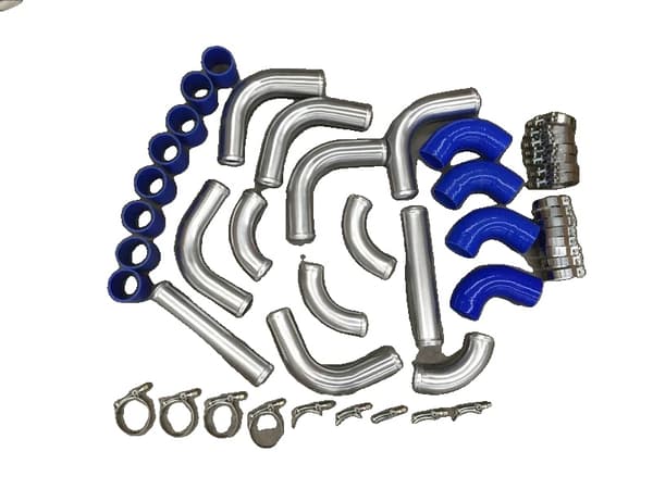Intercooler Turbo Rörkit, 2 tum / 51mm Storlek, Hållbar Legerad Aluminium,BLÅ