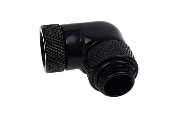 Alphacool Eiszapfen angled adaptor 90° rotatable G1/4 outer thread to G1/4 inner thread - deep black
