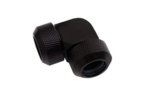 Alphacool Icicle 13 mm HardTube påskruet tylle 90° L-stik Akryl messingrør - sort (17444)