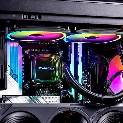 ENERMAX AQUAADV ARGB 240 AIO CPU vattenkylning Intel LGA1700 AM5 Ready 330W+ TDP 2x 120mm PWM SquA RGB-fläkt (ELC-AQFA240-SQA)