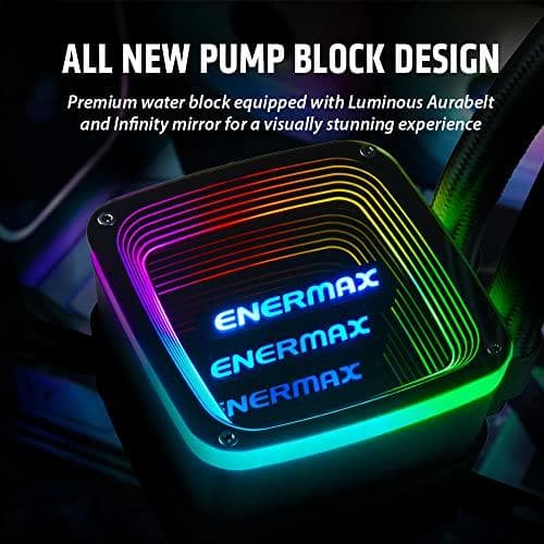 ENERMAX AQUAADV ARGB 360 AIO CPU vandkøling Intel LGA1700 AM5 Ready 350W+ TDP 3x 120mm PWM SquA RGB blæser (ELC-AQFA360-SQA)