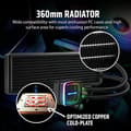 Miniatyrbillede 5 af 6: ENERMAX AQUAADV ARGB 360 AIO CPU vandkøling Intel LGA1700 AM5 Ready 350W+ TDP 3x 120mm PWM SquA RGB blæser (ELC-AQFA360-SQA)