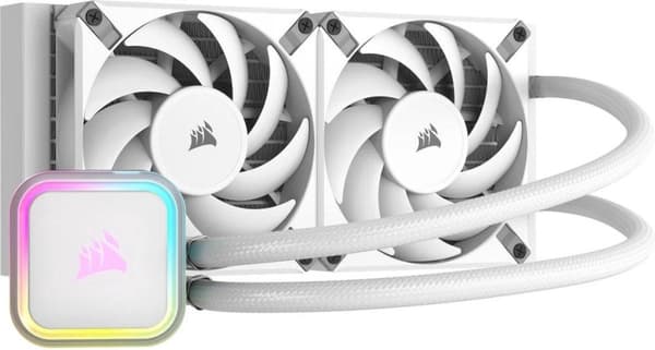 CORSAIR iCUE H100i RGB ELITE - prosessorin nestejäähdytysjärjestelmä - jäähdyttimen koko: 240 mm - (malleihin: LGA1156, LGA1366, LGA1155, LGA2011, LGA Valkoinen
