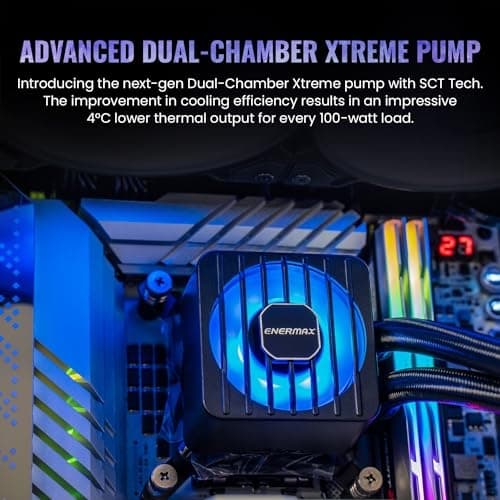 Enermax LIQMAXFLO SR 360 mm CPU AIO vätskekylare - Xtreme Dual Chamber PWM (ELC-LMF360-SF)