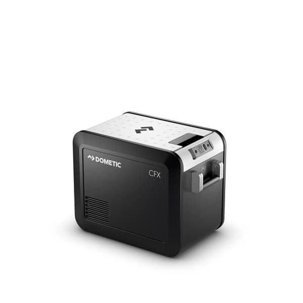 CFX3 25 Bärbar kompressor kylbox - 25 L - 12-24-230 V - Justerbar temperatur från +20° till -22°C - WiFi- och Bluetooth-anslutning Svart, Silver