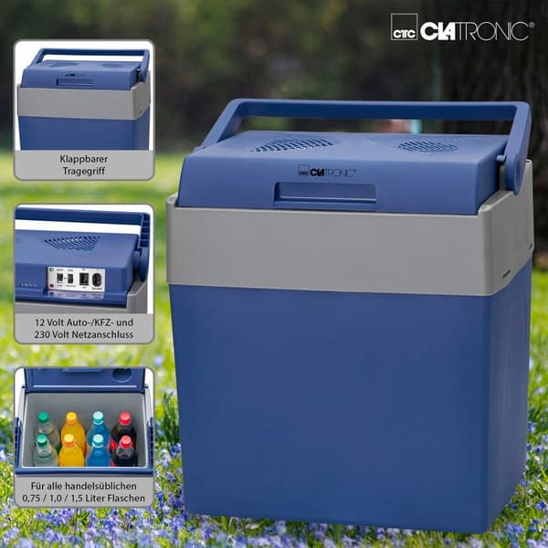 Elektrisk kylbox 28 liter, 12V / 230V Bil och Camping Clatronic KB 3714 600mAh Blå 263880