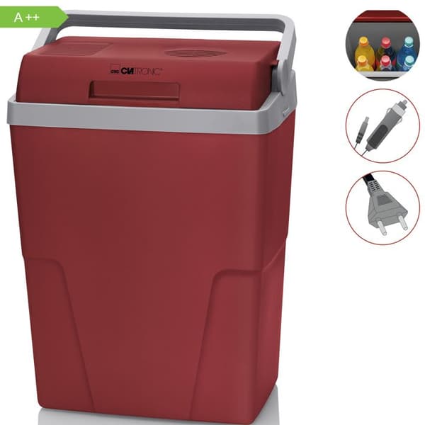 Elektrisk kylbox 25 liter A++ 12V / 230V Bil och Camping Clatronic KB 3713 600mAh Röd 263879