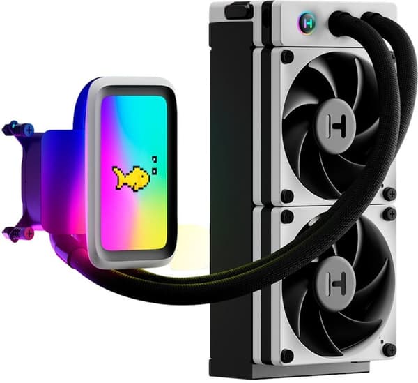HYTE THICC Q60 Processor Kølingskit til væske 12 cm Sort, Hvid 2 stk