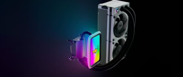 HYTE THICC Q60 Processor Kølingskit til væske 12 cm Sort, Hvid 2 stk