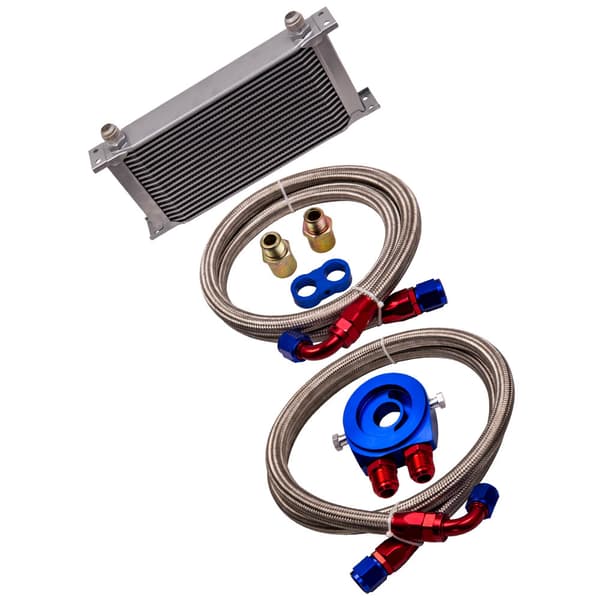 Motor transmissionsolie kølerkit, M20 x 1,5 & 3/4 x 16 UNF gevind, AN-10 indgang/udgang, OEM kvalitet
