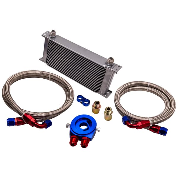 Motor transmissionsolie kølerkit, M20 x 1,5 & 3/4 x 16 UNF gevind, AN-10 indgang/udgang, OEM kvalitet