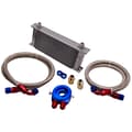 Miniatyrbillede 2 af 4: Motor transmissionsolie kølerkit, M20 x 1,5 & 3/4 x 16 UNF gevind, AN-10 indgang/udgang, OEM kvalitet
