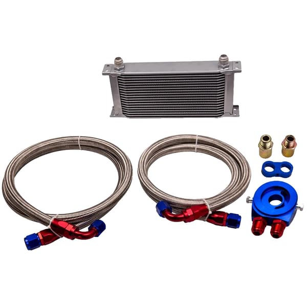 Motor transmissionsolie kølerkit, M20 x 1,5 & 3/4 x 16 UNF gevind, AN-10 indgang/udgang, OEM kvalitet