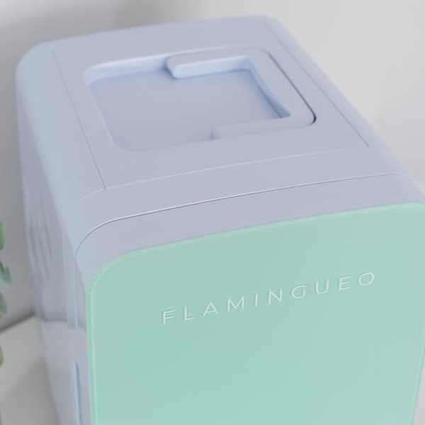 Flamingueo 10L Mini Kylskåp, 12V/220V Elektriskt Mini Kylskåp, Varm/Kall funktion, Kosmetisk Kylskåp - Grön