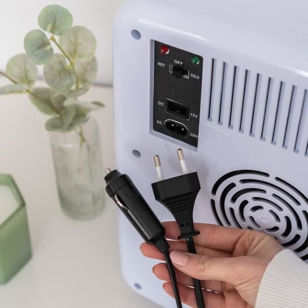 Flamingueo 10L Mini Kylskåp, 12V/220V Elektriskt Mini Kylskåp, Varm/Kall funktion, Kosmetisk Kylskåp - Grön