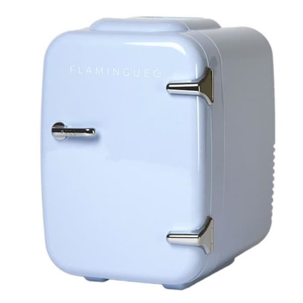 Flamingueo 4L Mini Room Kylskåp, 12V/220V elektrisk Mini Kylskåp, Varm/Kall funktion, Kosmetisk Kylskåp - Blå