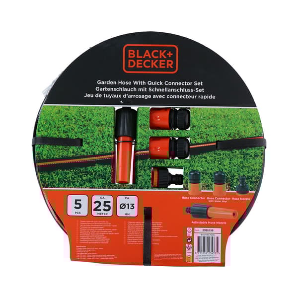 Vannslange med braketter 12mm x 25m - 5 deler