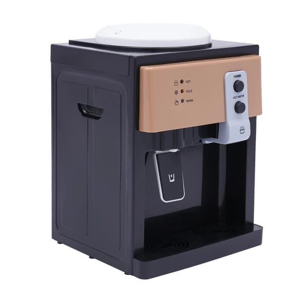 Bordplade Vanddispenser, Varme- og Koldfunktion, Rustfrit Stål Inderskål,Kaffe farve