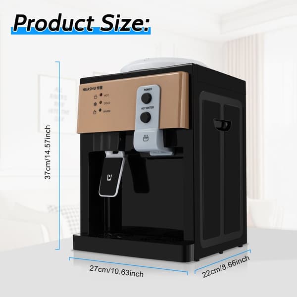 5 Gallon Vandkøler Dispenser, Topbelastning, Varme- og Koldfunktion,Champagne