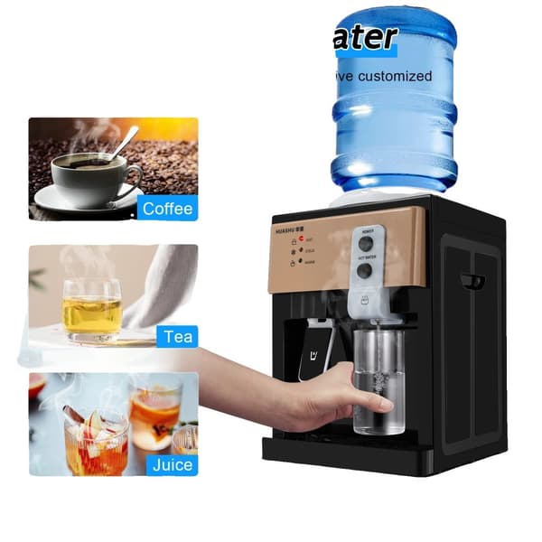 5 Gallon Vandkøler Dispenser, Topbelastning, Varme- og Koldfunktion,Champagne