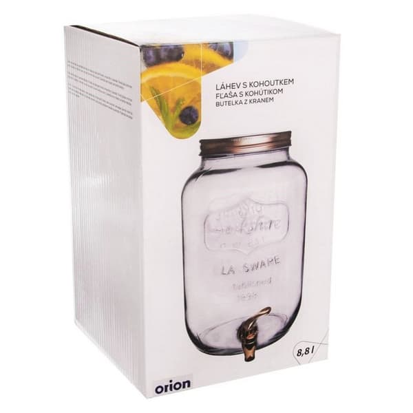 Purkki, purkki hanalla, annostelija juomille, vesi, limonadi, mehu, 8,8 l