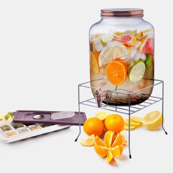 Purkki, purkki hanalla, annostelija juomille, vesi, limonadi, mehu, 8,8 l