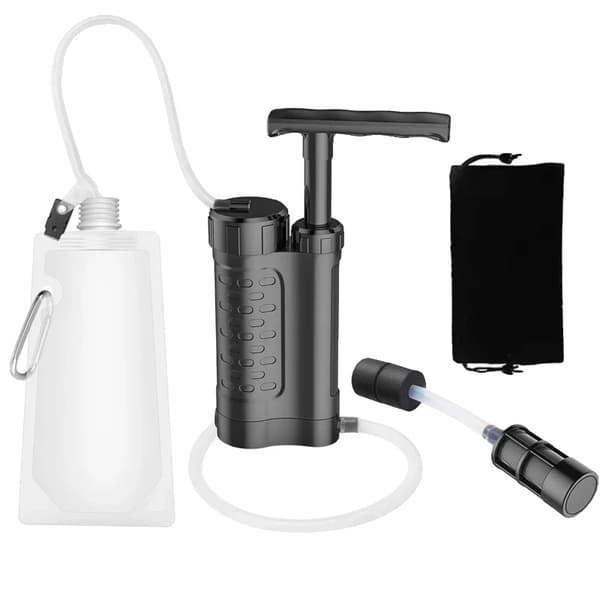 Vesipuhdistuspumppu, 0,01 mikronin suodatus, 1200 ml/min virtausnopeus,Musta