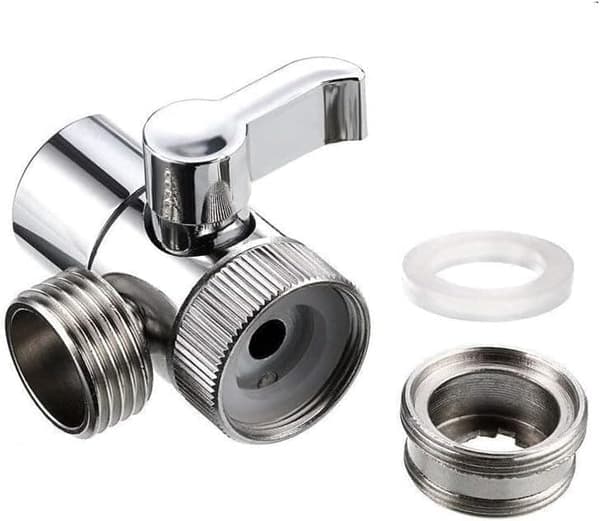 3-vägs dusch avledningsventil, Mässing Handfat Kran Splitter M22 X M24 Adapter Ersättningsdel Avledning Handfat Splitter för handhållen dusch