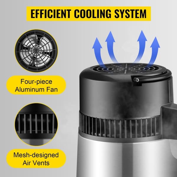 750W 1 L/H effektiv vattendestillerare med 4 L behållare, snabb destillation, lätt att använda och underhålla, snabb värmeavledning, bred applikation