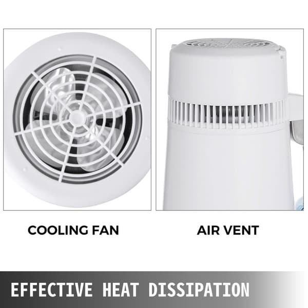 750W 4L vattenrestilleringsmaskin, 1 L/H, livsmedelsklassat material, justerbar temperatur, effektiv värmeavledning, genomtänkt design