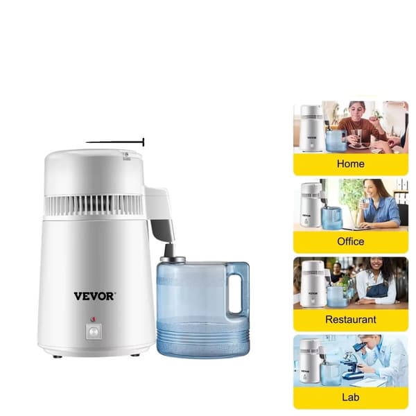 Vattendestillator, 750W effekt, 1,1 gallons kapacitet,Vit