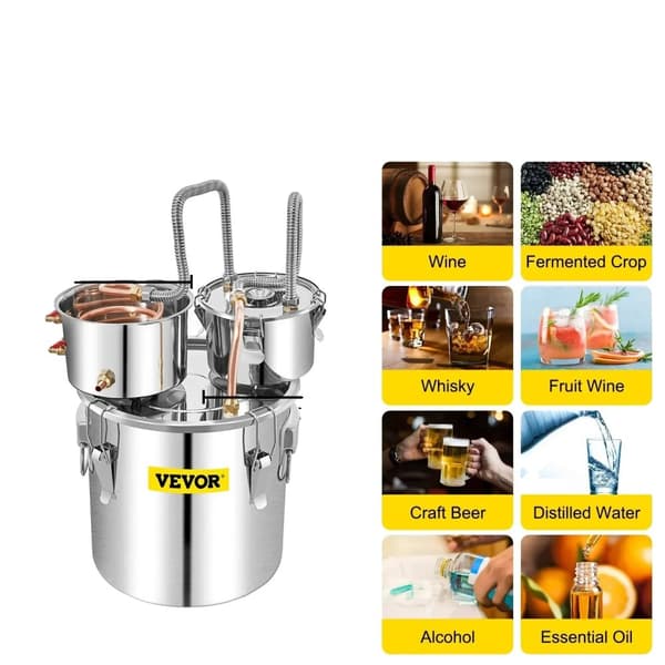 Alkoholipolttoaine, ruostumattomasta teräksestä valmistettu rakenne, monipuoliset panimovaihtoehdot,50L